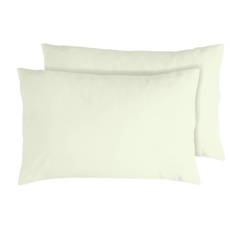 Habitat Egyptian Cotton Standard Pillowcase Pair - Cream 0