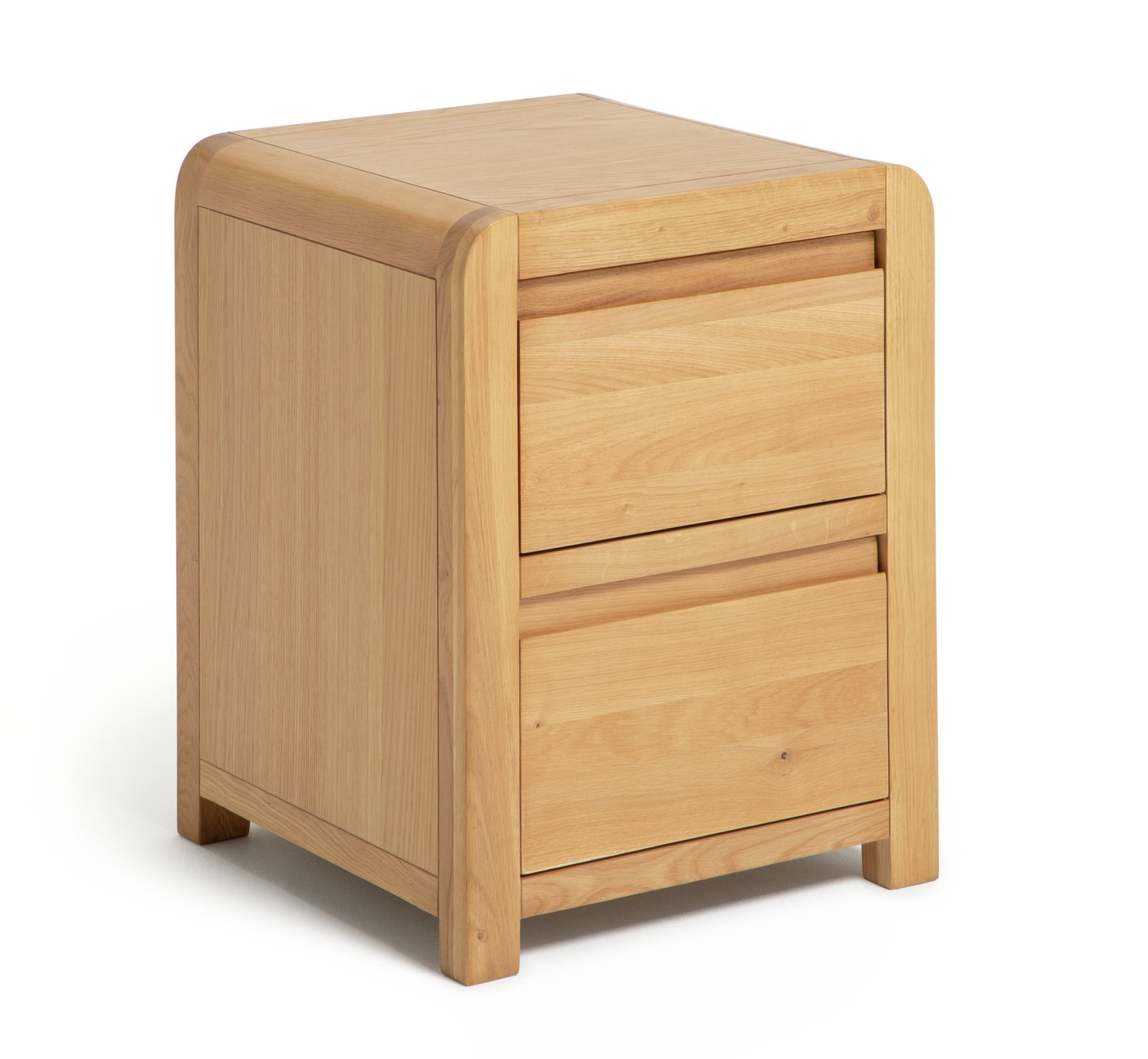 Habitat Novara 2 Drawer Bedside Table - Oak & Oak Veneer