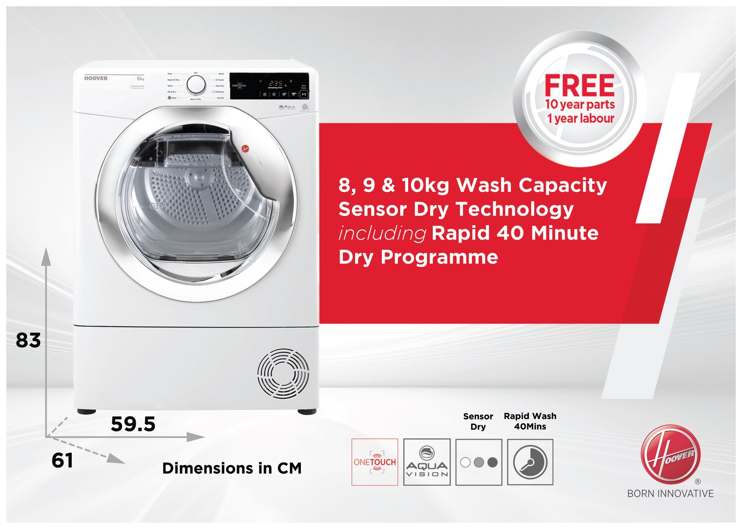 Hoover DXC10TCE 10KG Condenser Tumble Dryer Review