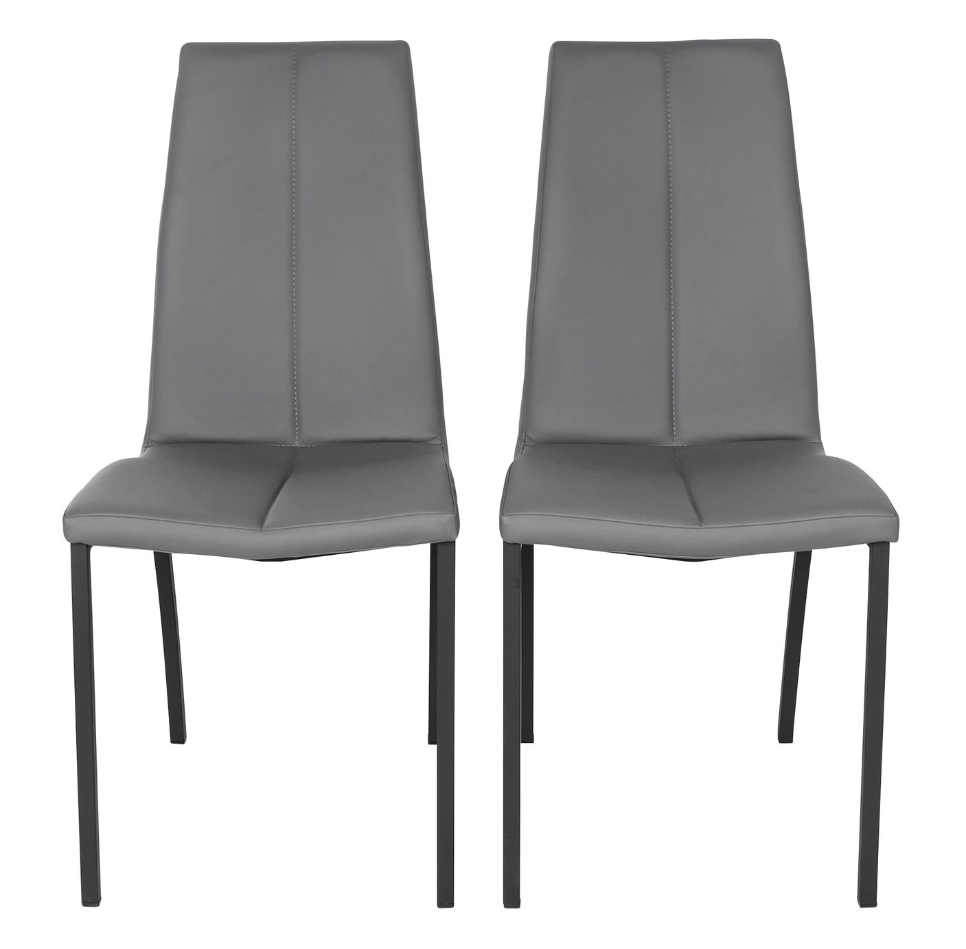Argos Home Milo Pair of Curve Back Chairs - Charcoal