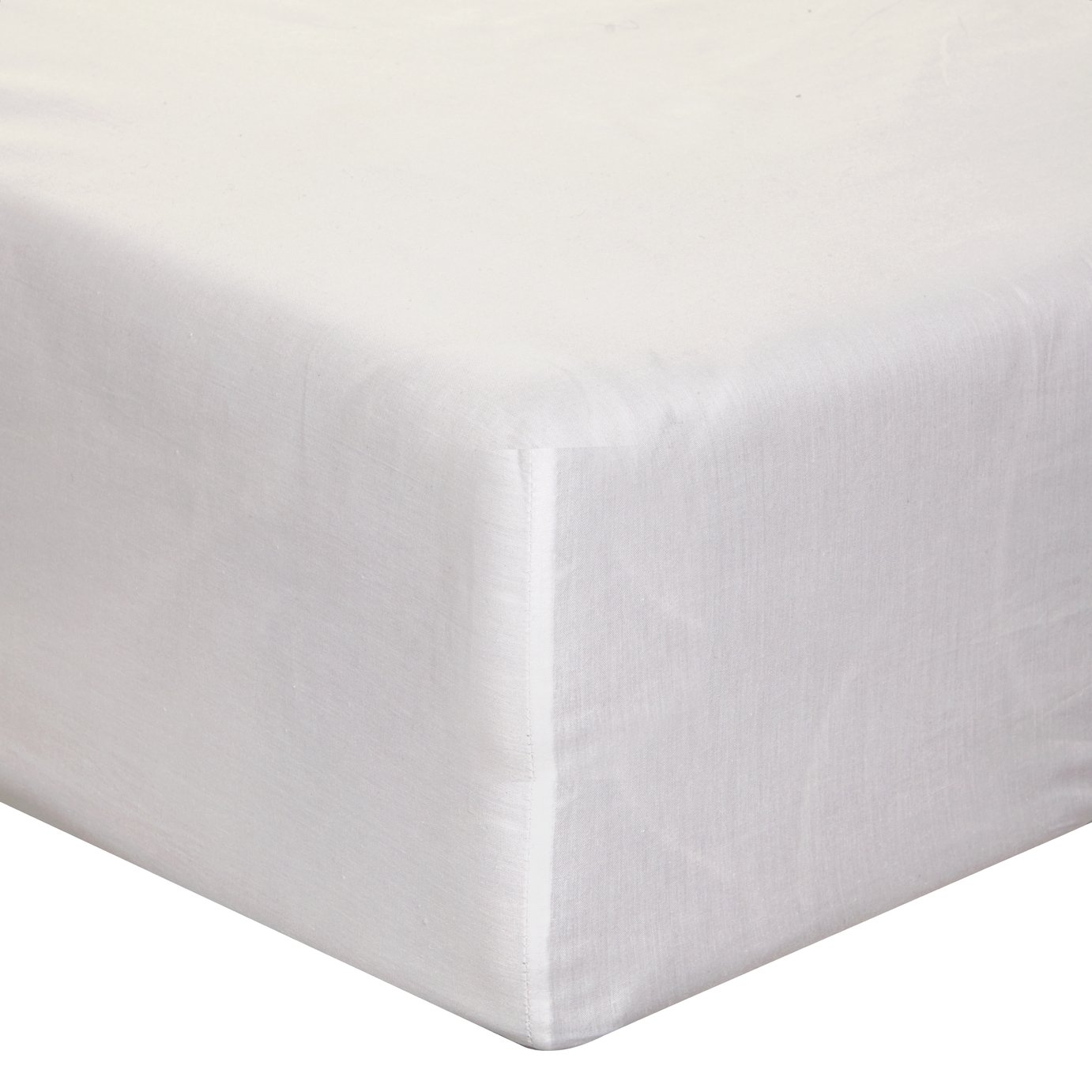 Sainsbury's Home White Cool Cotton Fitted Sheet