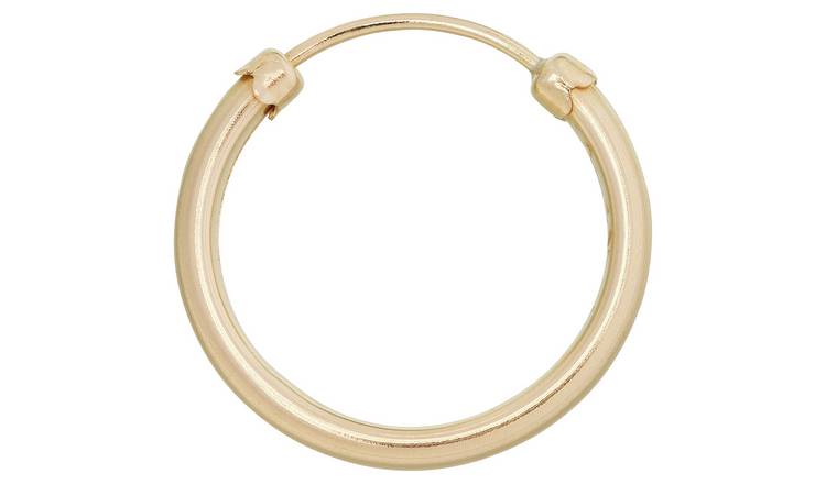 Buy Revere Men s 9ct Yellow Gold 15mm Single Hoop Earring Mens earrings Argos