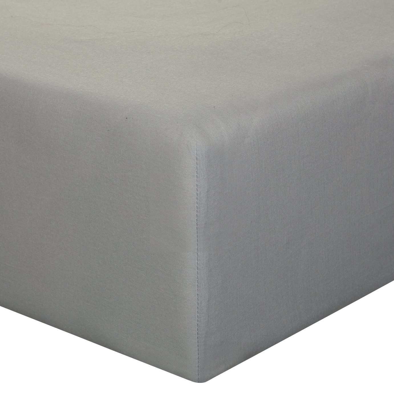 Sainsbury's Home Grey Cool Cotton Fitted Sheet