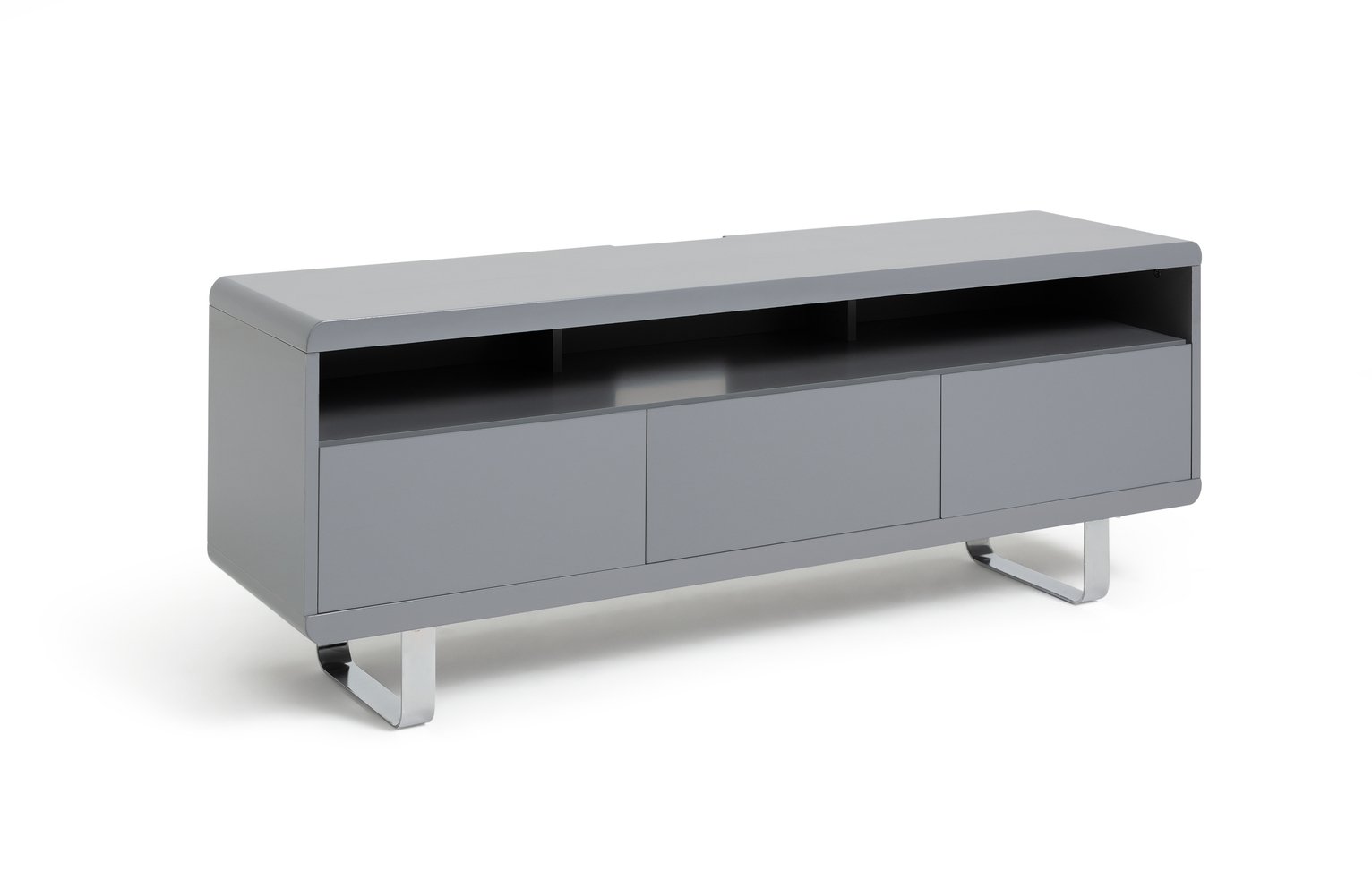 Habitat Sleigh 2 Door 1 Drawer TV Unit - Gloss Grey