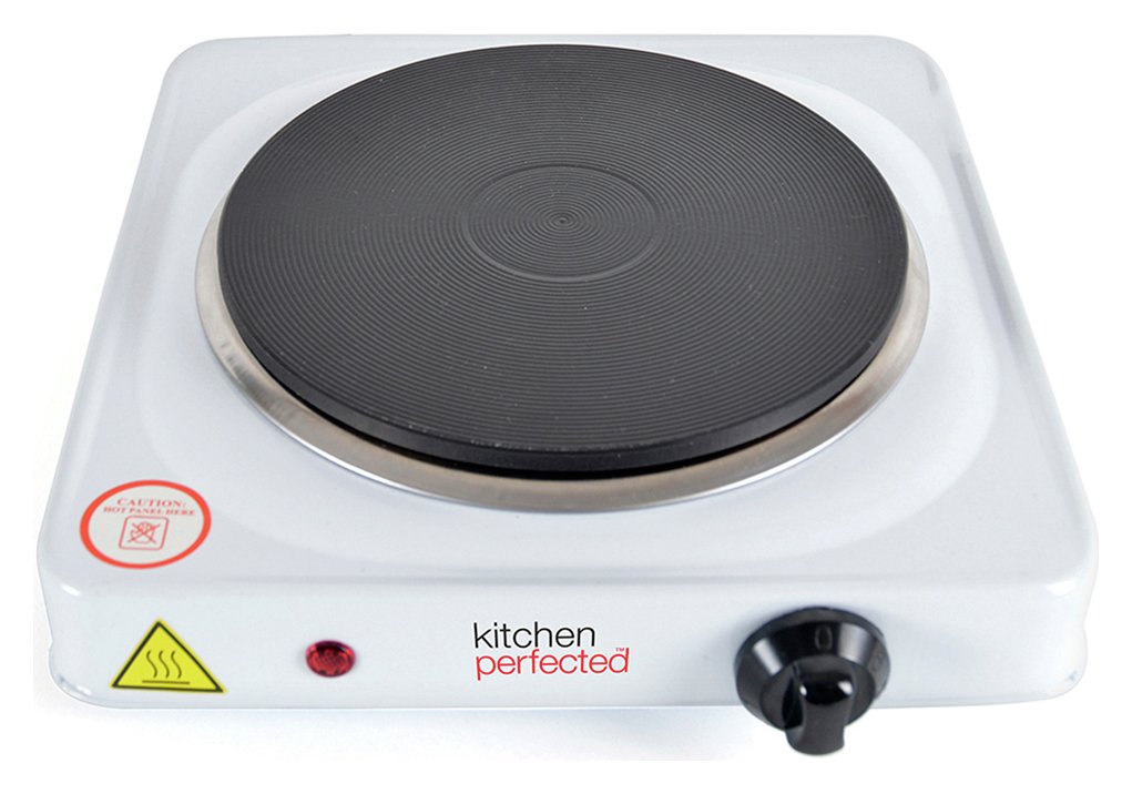 Kitchen Perfected White Single Electric Hotplate -1500W