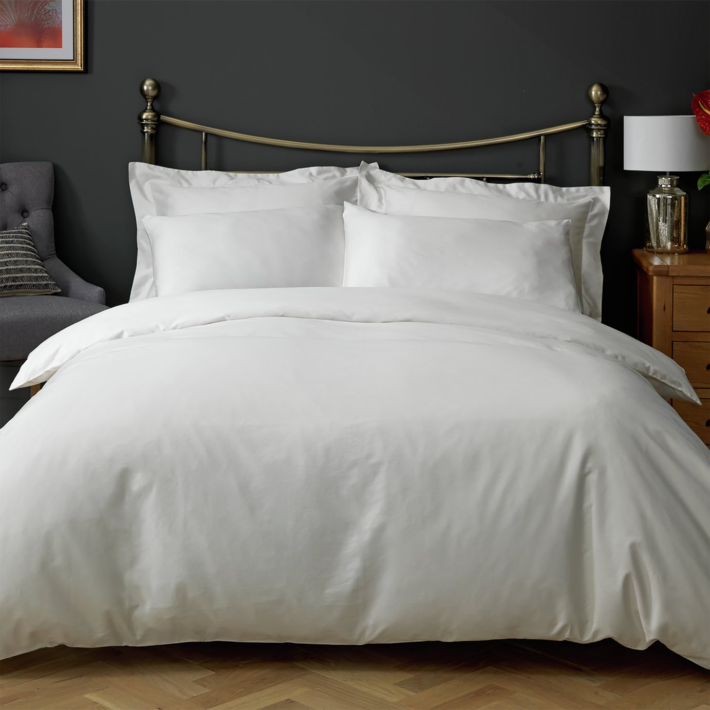 Argos Home 400TC Egyptian Cotton Oxford Duvet Set - Double