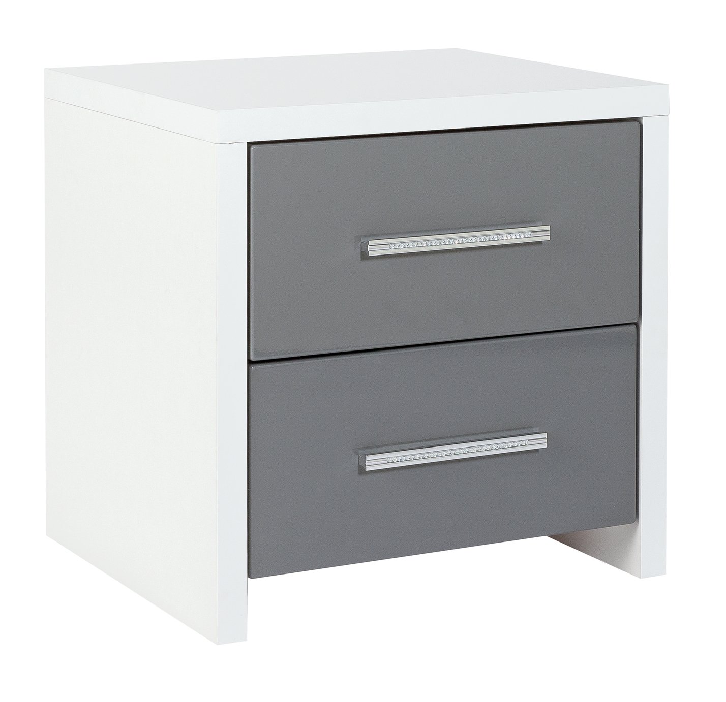 Argos Home Broadway Gloss 2 Bedside Tables Set -Grey & White Review