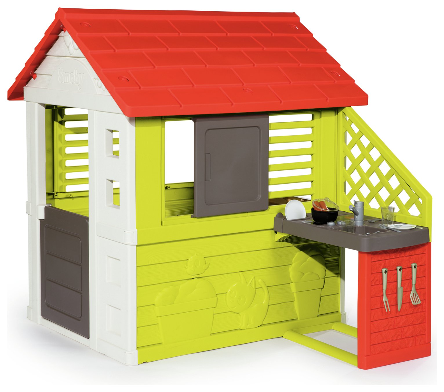 smoby swing set playhouse