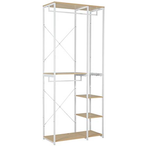 Buy Argos Home Double 2 Rail 4 Shelf Wardrobe White Hanging rails