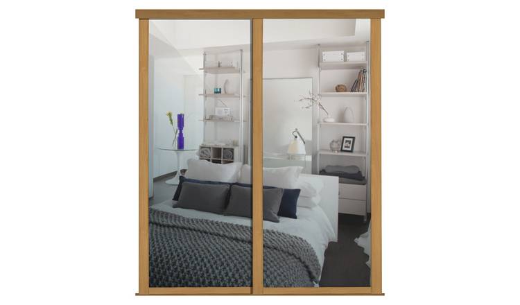 Buy Shaker Sliding Doors And Track W1145 Oak Frame Mirror