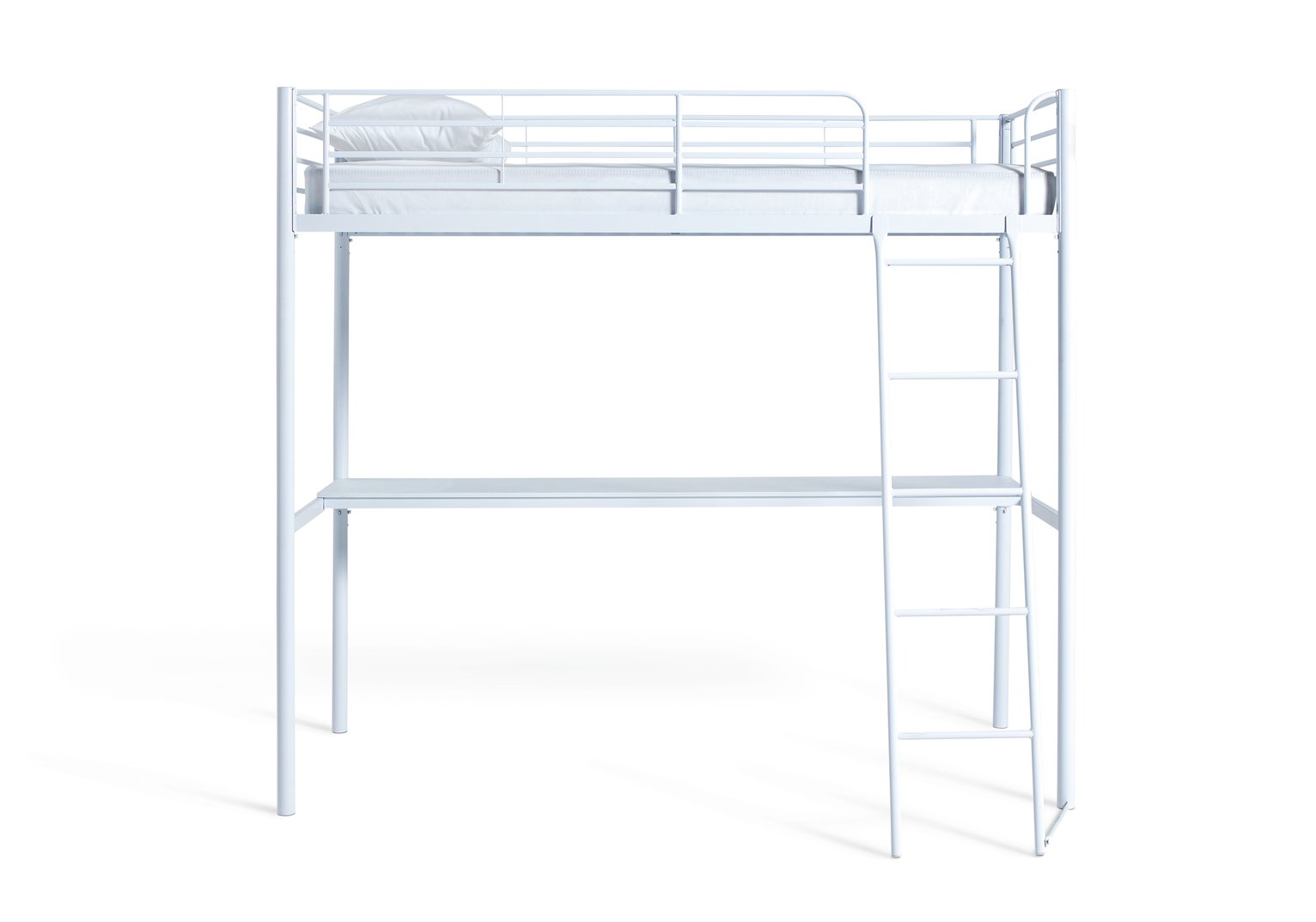 Argos Home Riley High Sleeper Metal Bed Frame and Desk-White Review