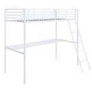 Buy Argos Home Riley High Sleeper Metal Bed Frame and Desk-White | Kids ...