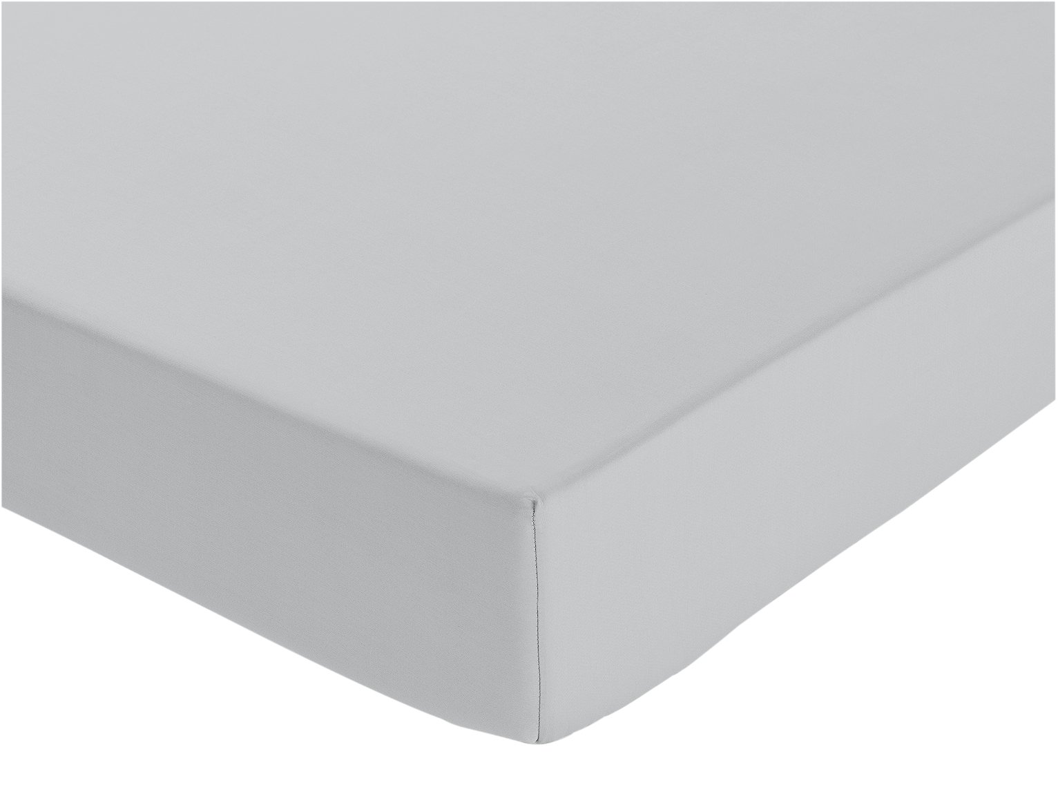 Habitat Pure Cotton 200TC Grey Deep Fitted Sheet - Superking