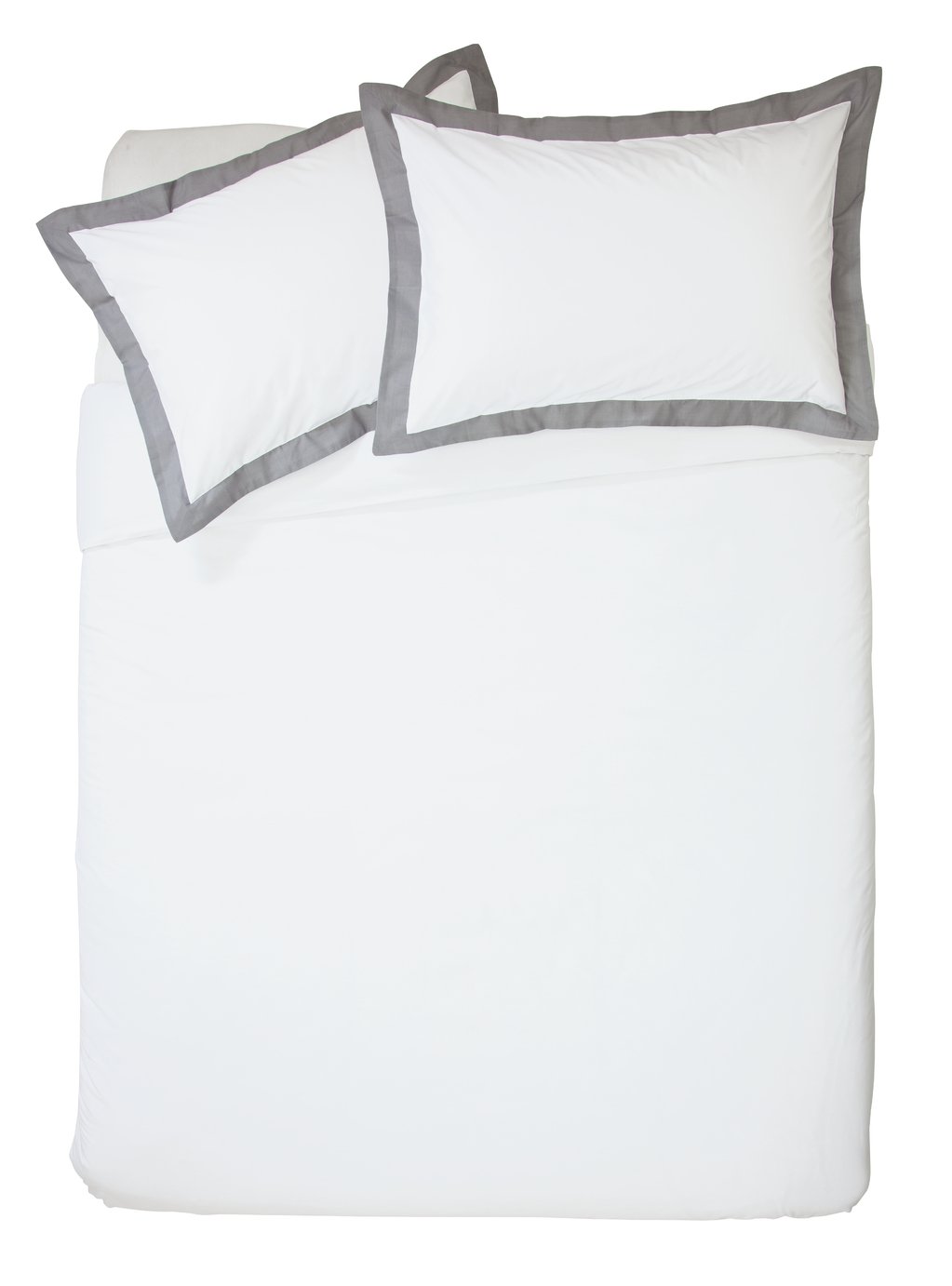 Argos Home White and Grey Oxford Bedding Set - Superking