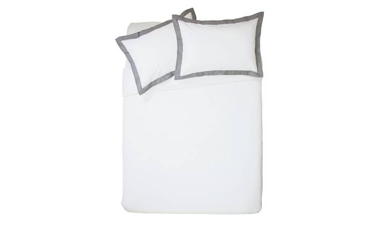Buy Argos Home White And Grey Oxford Bedding Set Superking