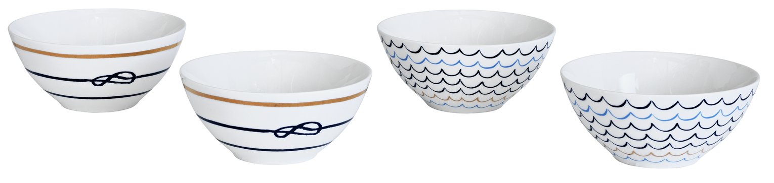 Sainsbury's Home Riviera Set of 4 Nibble Bowls - Blue