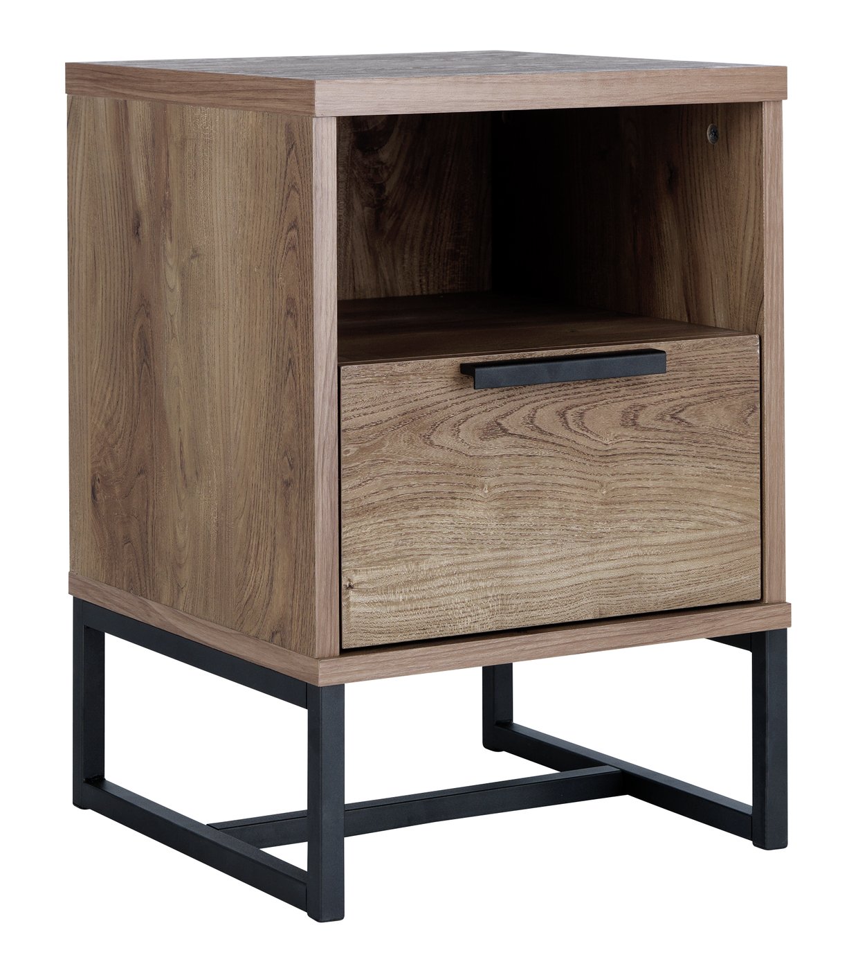 Habitat Nomad 1 Drawer Bedside Table - Oak Effect