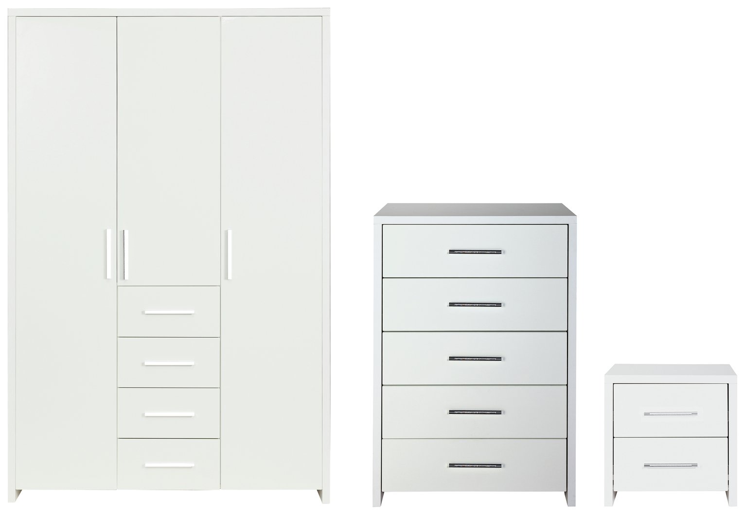 Argos Home Broadway Gloss 3 Piece 3 Door Wardrobe Set -White