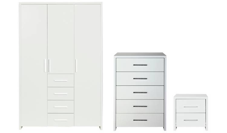 Buy Argos Home Broadway Gloss 3 Piece 3 Door Wardrobe Set White Bedroom Furniture Sets Argos