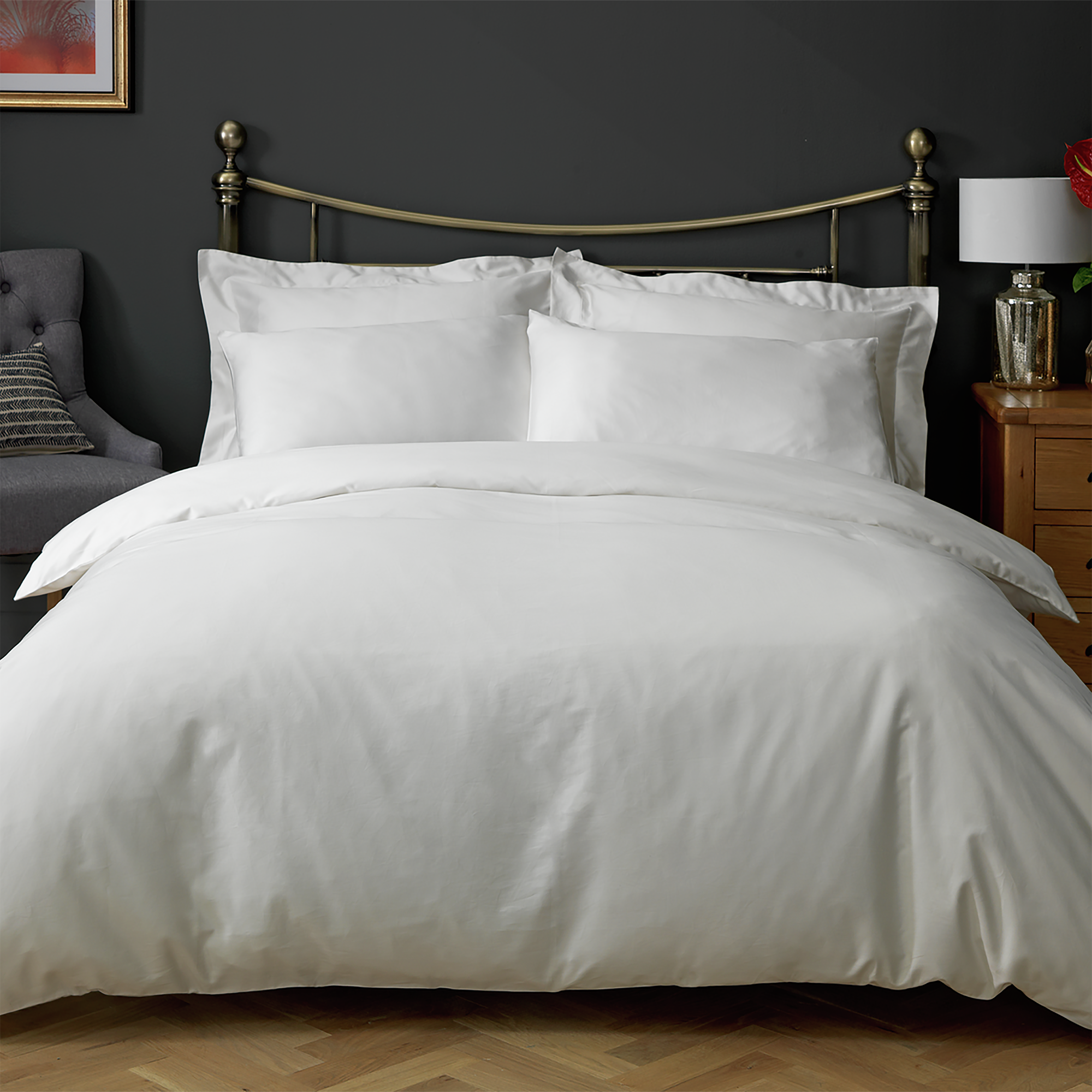 Habitat Egyptian Cotton 400TC Cream Bedding Set-Superking