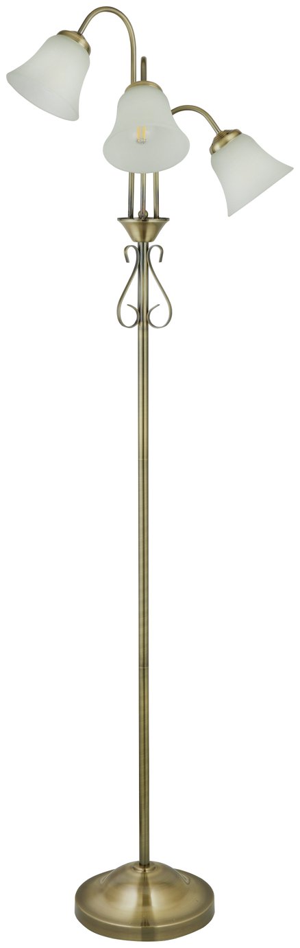 Argos Home Elisa 3 Light Floor Lamp - Antique Brass