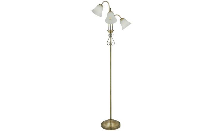 Argos Home Elisa 3 Light Floor Lamp - Antique Brass