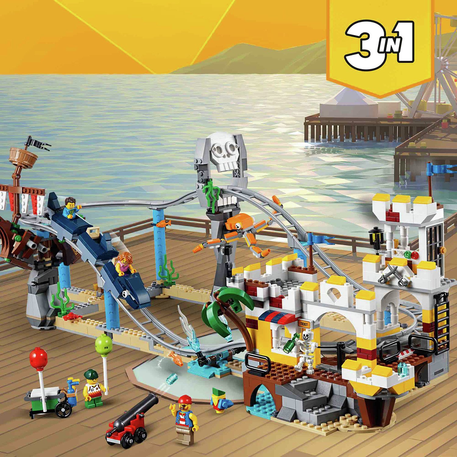 lego minecraft roller coaster set