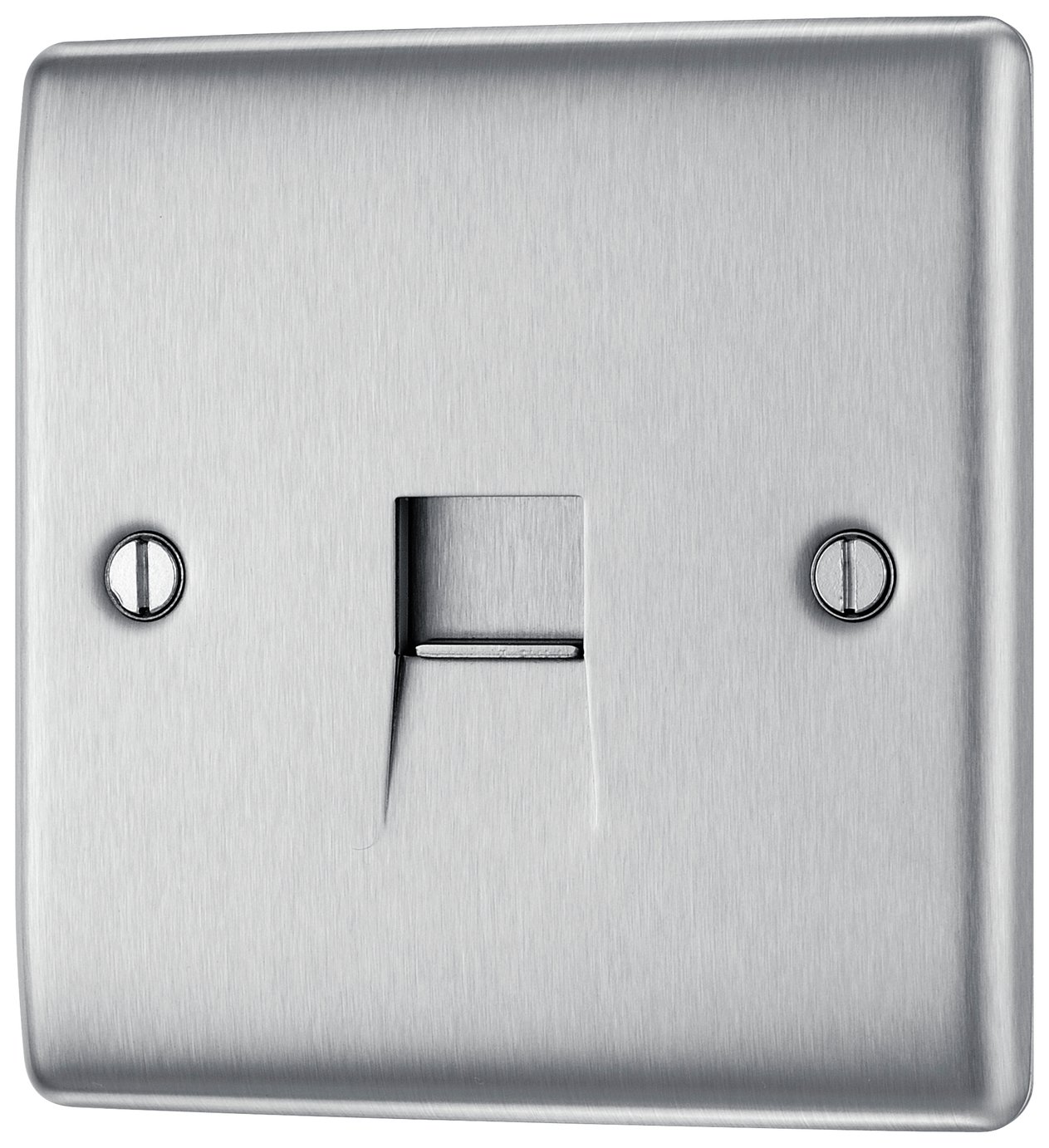 BG Telephone Raised Socket - Brushed Stainless Steel