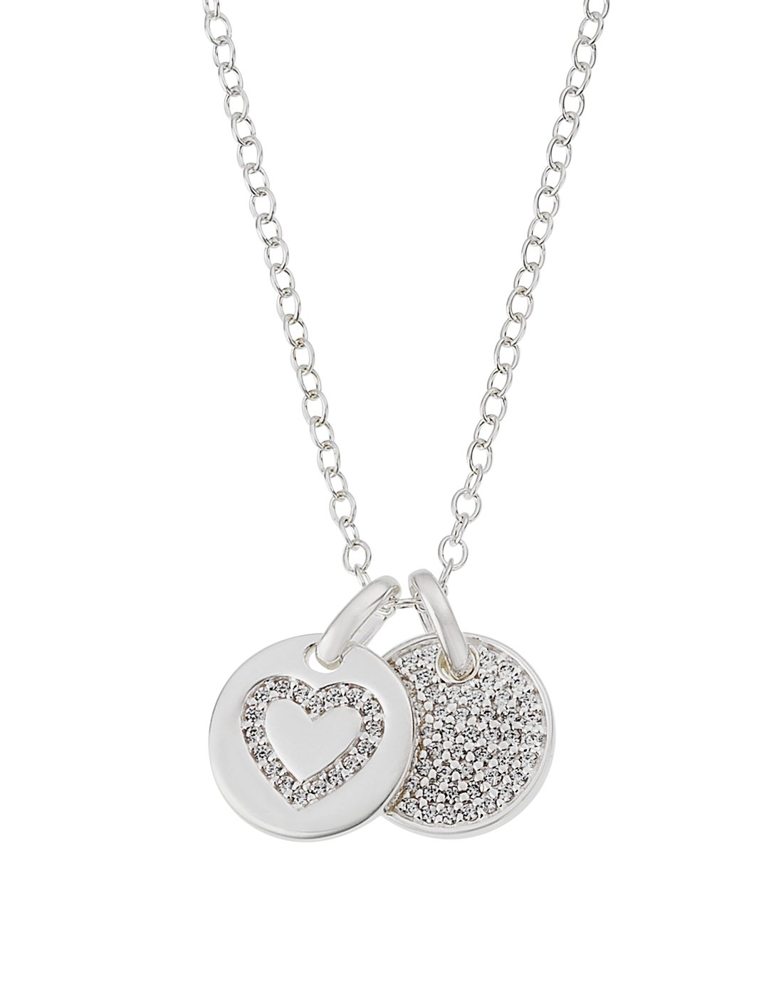 Revere Silver Two Disc Pendant 18 Inch Necklace