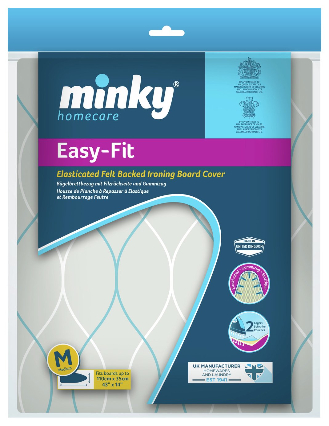 Minky 110 x 35cm Easy Fit Elasticated Ironing Board Cover review