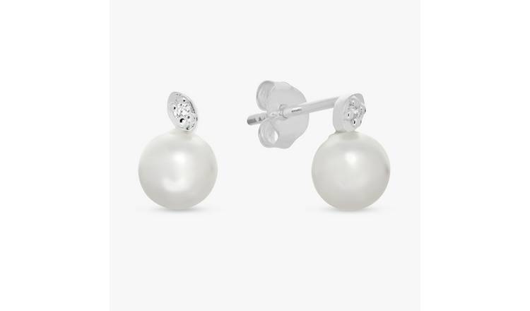 Revere Sterling Silver Pearl Stud Earrings