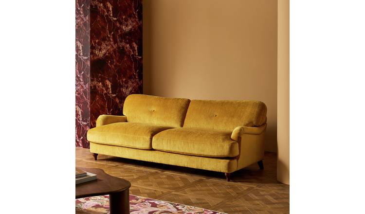 Habitat Eleanor Fabric 3 Seater Sofa - Yellow