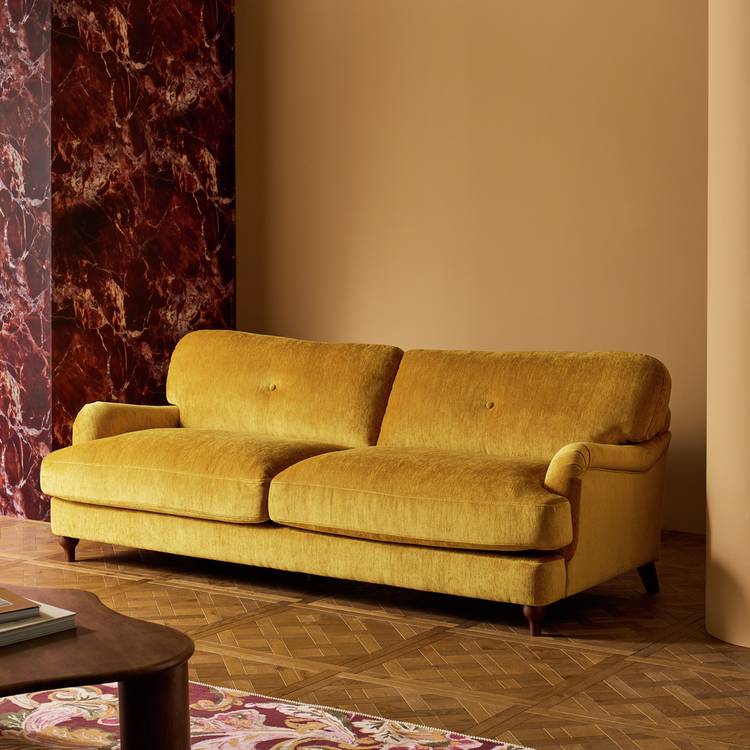 Habitat Eleanor Fabric 3 Seater Sofa - Yellow 0