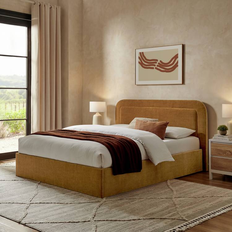 Habitat Jacey Double End Lift Ottoman Bed - Mustard 0