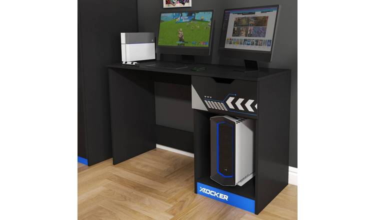 X Rocker Octane 1 Drawer Gaming Desk - Blue