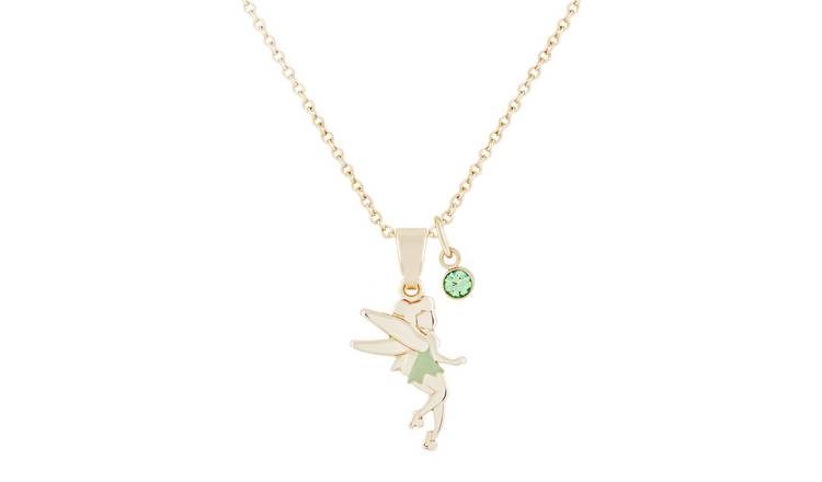 Disney Gold Crystal Tinkerbell Pendant Necklace
