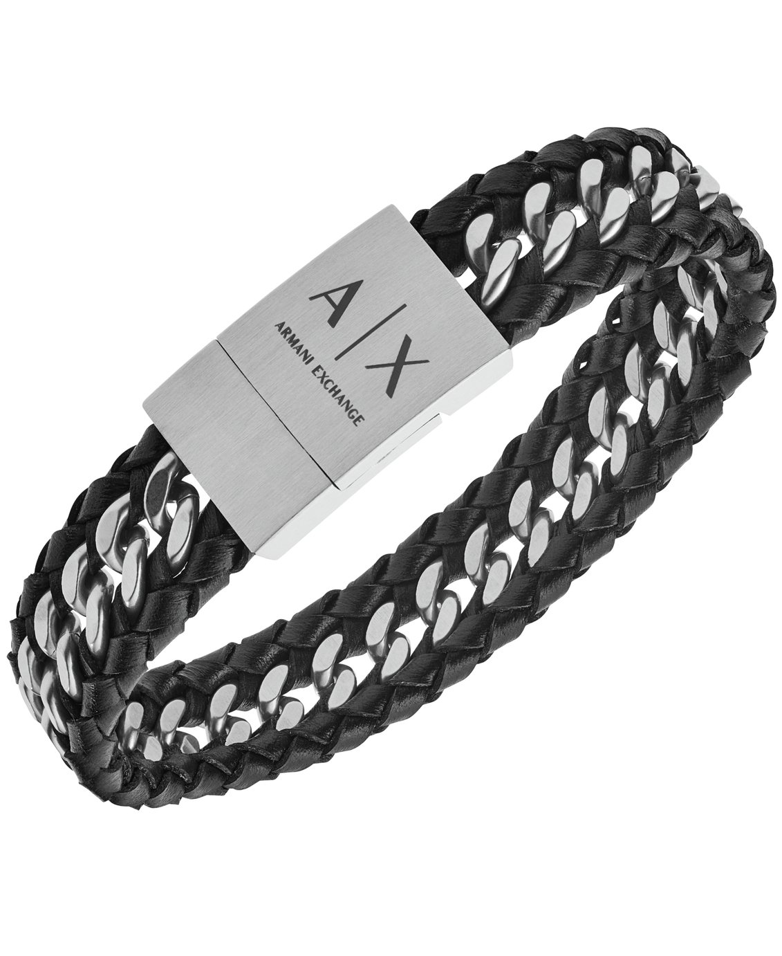 アクセサリー Armani Exchange leather l bracelet 8171278_R_Z002A
