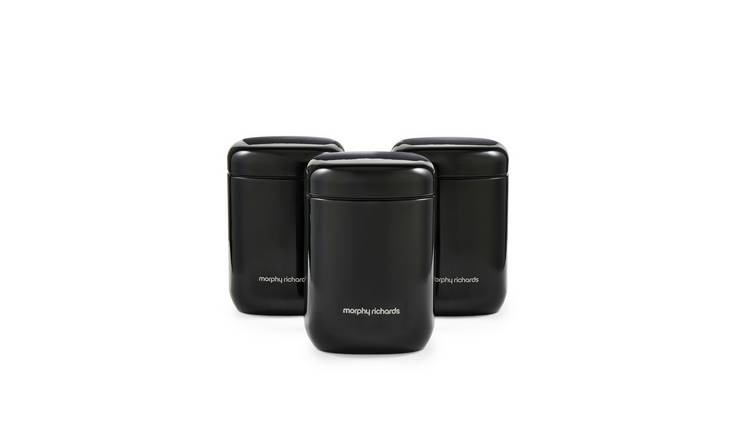 Morphy Richards Set of 3 Canisters - Black