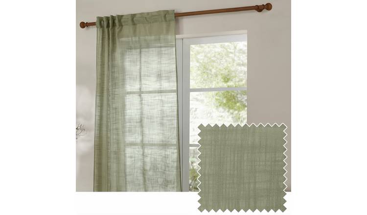 Yard Cirrus Tab Top Sheer Voile Curtains - Green - 140x250cm