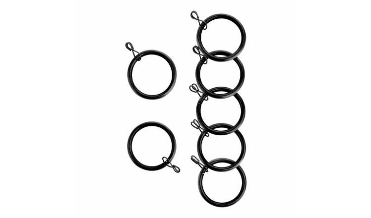 Argos Home 20 Metal Curtain Rings - Matte Black