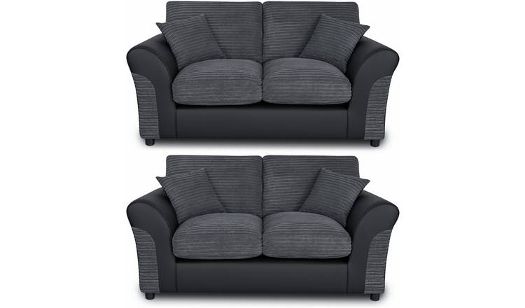 Argos Home Harry Pair of 2 Seater Sofa - Charcoal