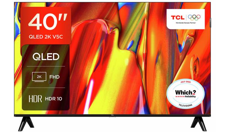 TCL 40 Inch 40V5C-UKX7 Smart FHD HDR QLED Android TV