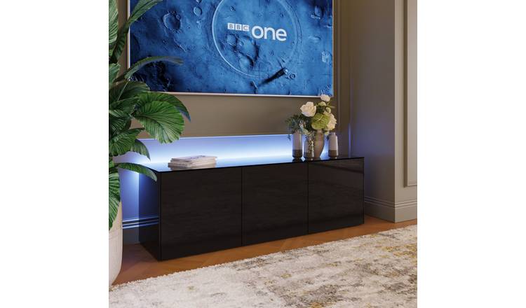 Frank Olsen Intel Smart LED 3 Door Large TV Unit  - Black