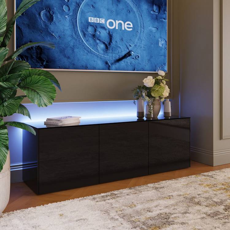 Frank Olsen Intel Smart LED 3 Door Large TV Unit  - Black 0