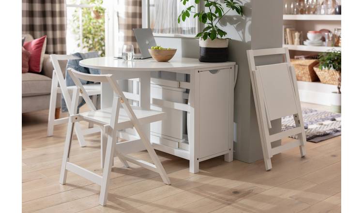 Argos white gloss discount table and chairs