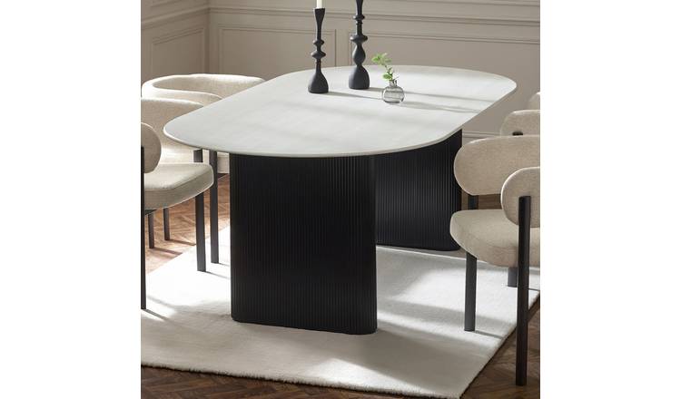 Julian Bowen Bolivia Glass 6 Seater Dining Table - White