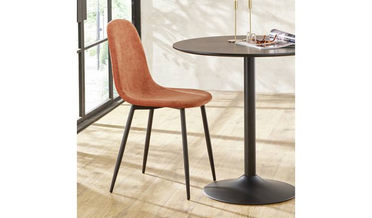 Julian Bowen Lottie Pair of Fabric Dining Chairs -Terracotta