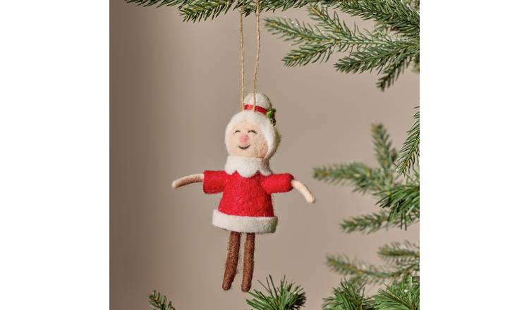 Argos Home Felt Mrs Clause Hanging Christmas Ornament