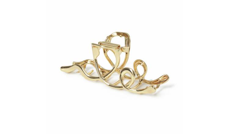 Freedom Metal Gold Swirl Claw Clip 