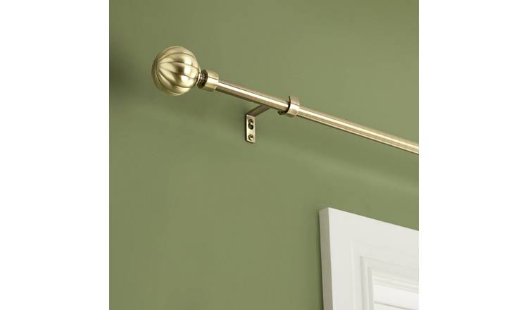Argos Home Extendable Metal Twirling Ball Brass Curtain Pole - 120 - 210cm